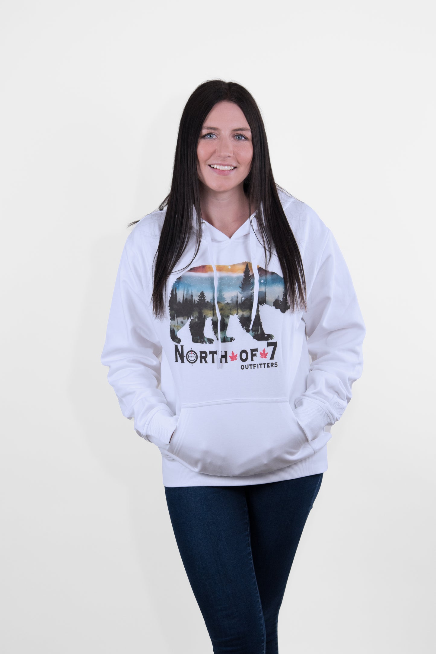 Black Bear Forest Unisex Pullover Hoodie